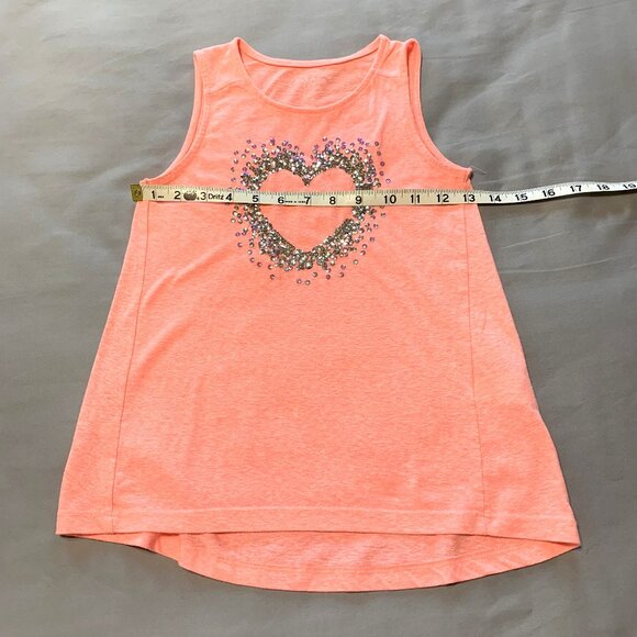 Girls Orange Tank Tops Glitter Sequin Children's Place Size 7/8 Off Shoulder - Picture 6 of 11